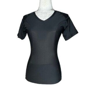 Postural Fitness by Alignmed Women's Black V-Neck Short Sleeve Top Size Medium